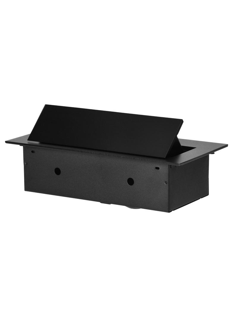 Gniazdo meblowe wpuszczane w blat z płaskim rantem, 3x2P+Z (Schuko), czarne OR-GM-9036(GS)/B ORNO