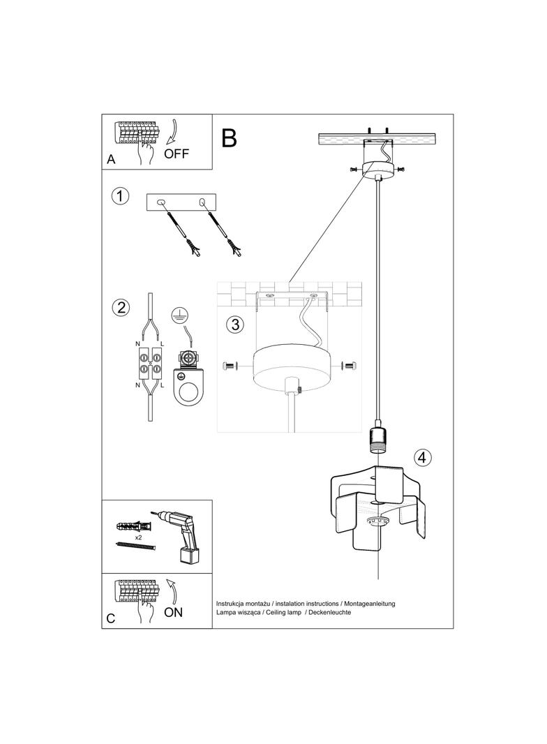 Sollux Lampa wisząca TULIP czarny SL.0667