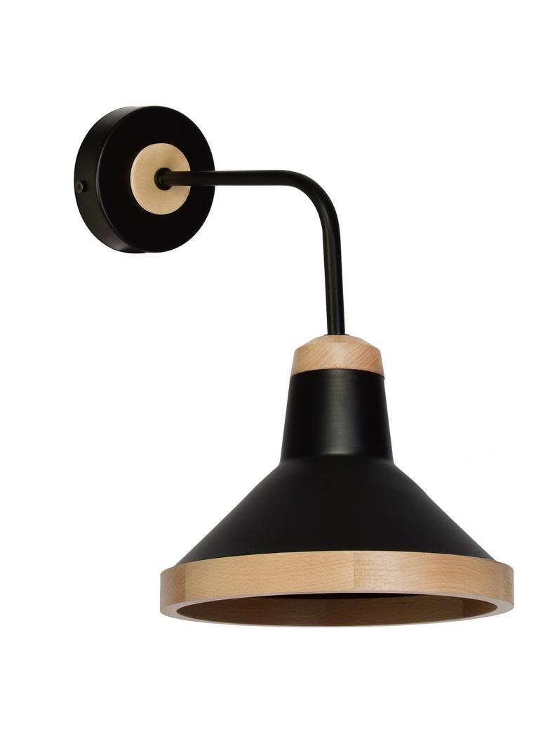 MILAGRO Kinkiet SALMA BLACK / WOOD 1xE27 60W