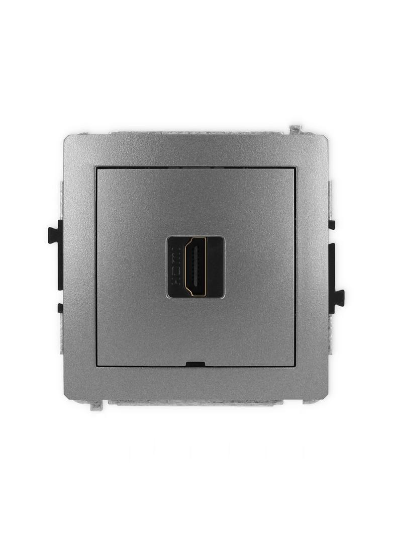 DECO Mechanizm gniazda pojedynczego HDMI 2.0, bez pola opisowego grafitowy