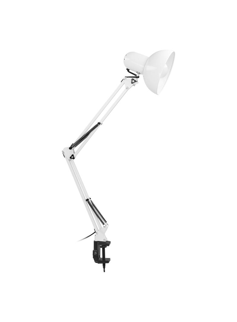 Lampka biurkowa kreślarska DEON przykręcana 60W E27 stalowa biała VIRONE