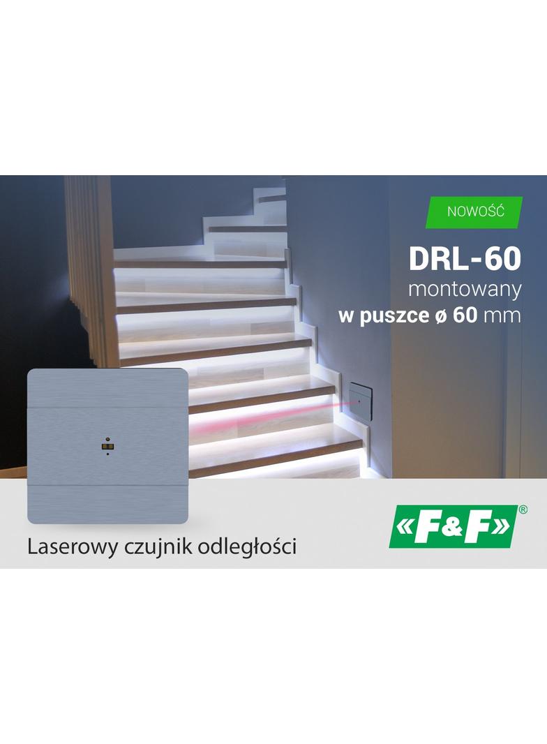 Laserowy czujnik odległości do puszki o60 czujnik ruchu do sterownia oświetleniem na sch DRL-60-230 F&F