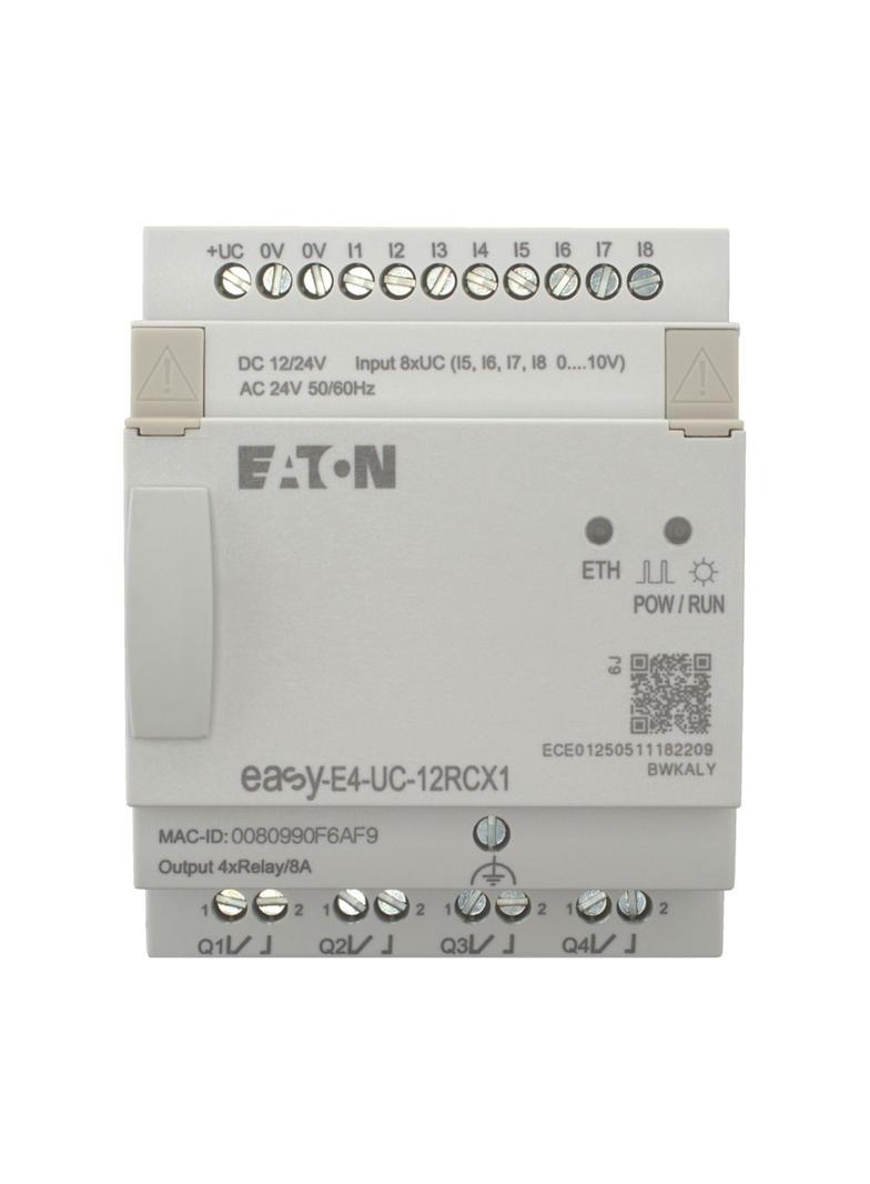 EASY-E4-UC-12RCX1 easyE4 12-24VDC 24VAC 8DI(4AI) 4DO-R bez wyświetlacza 197212 EATON