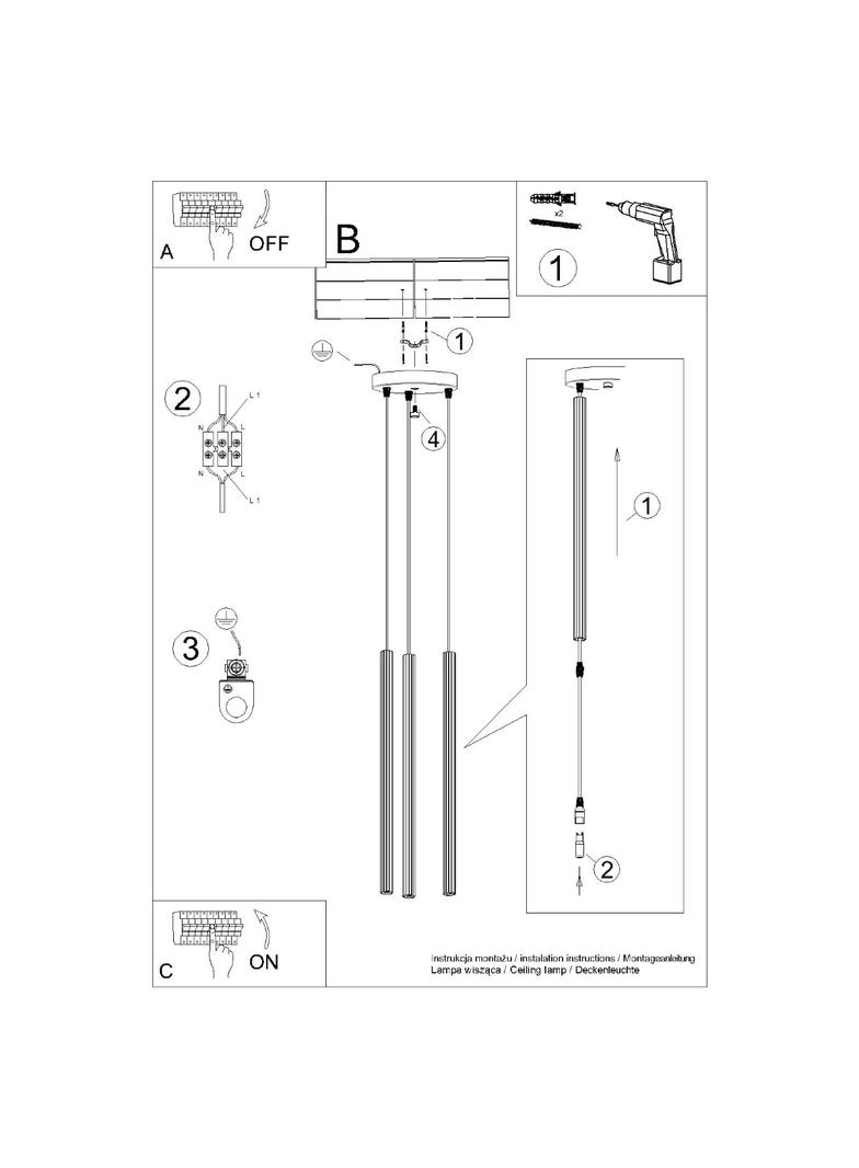 Lampa wisząca ARCHE 3P biała