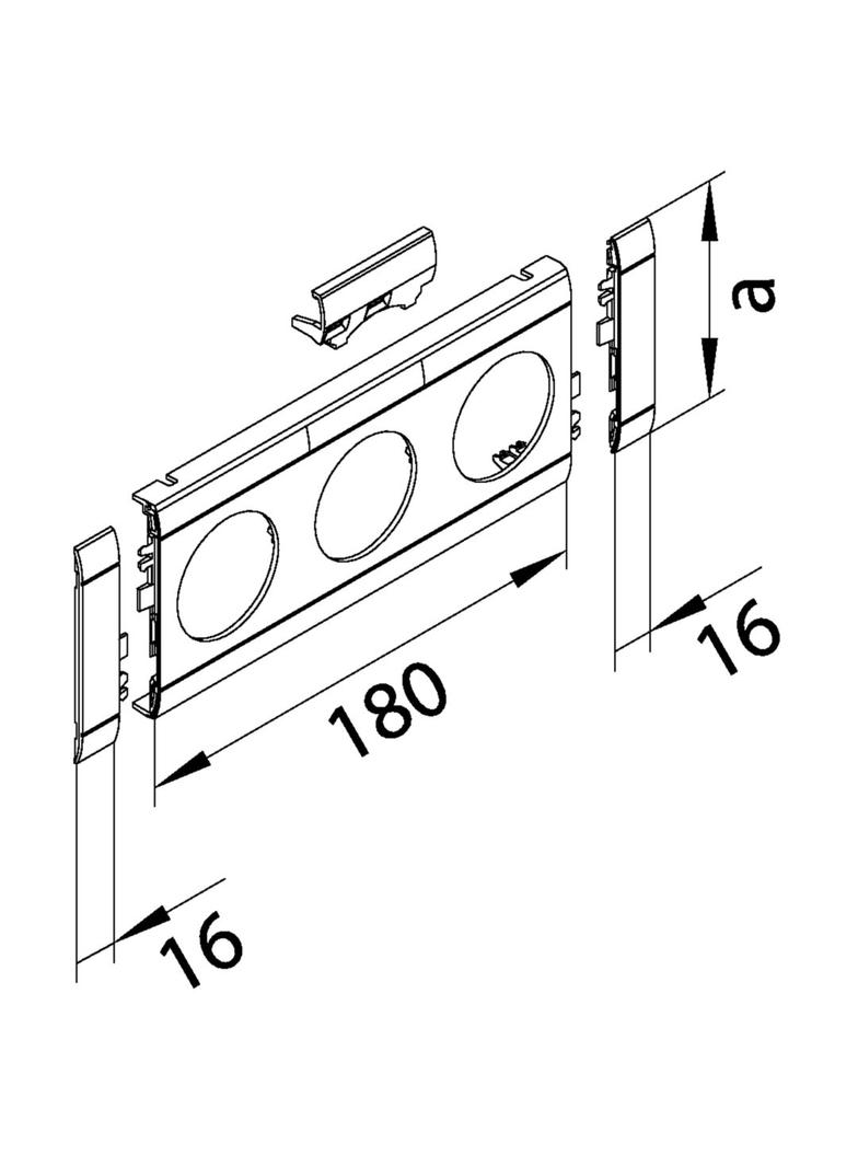 tehalit.WA Maskownica potrójna z polem opisowym ABS bezhalogenowy jasnoszary GB080317035 HAGER