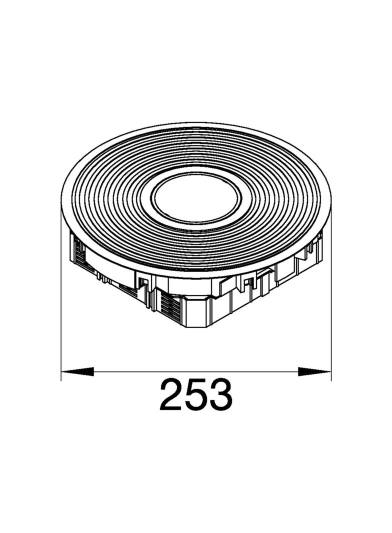 tehalit.VE-EE Podł rowkowy punkt zasilania tubus R2 puszka podł czarny aluminium VANR2019005 HAGER