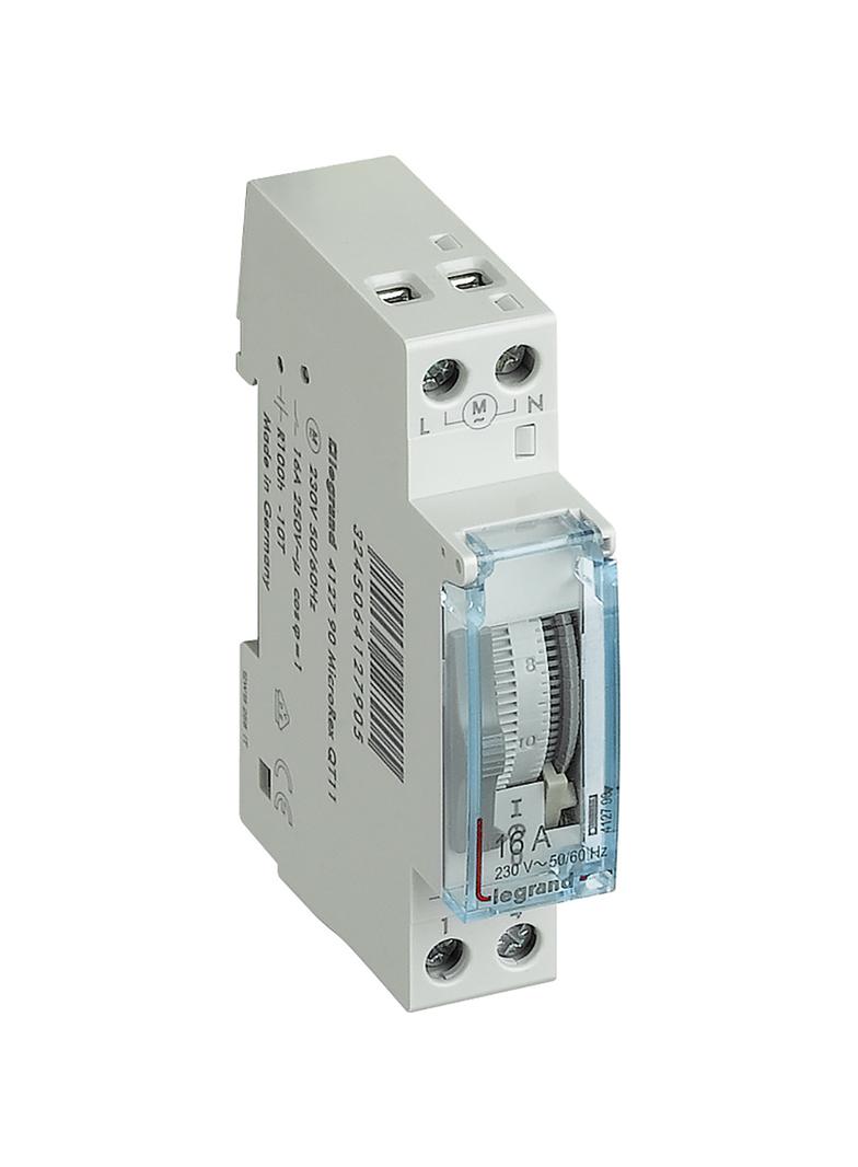 PROGRAMATOR ANALOGOWY DOBOWY 1-MODUŁOWY QT11, NAPĘD KWARCOWY, Legrand