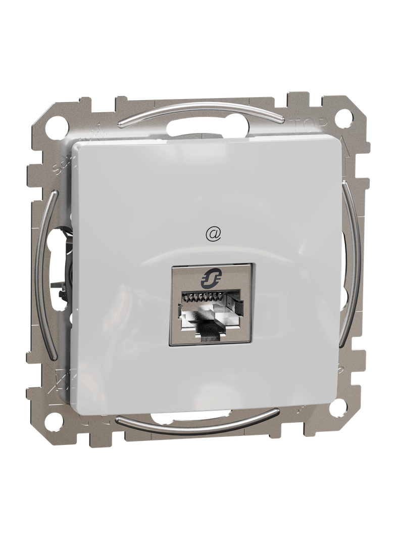 Sedna Design & Elements, gniazdo komputerowe RJ45 kat.5e STP, srebrne aluminium