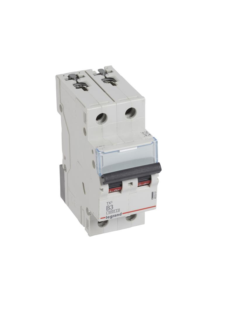 WYŁĄCZNIK NADPRĄDOWY S 302 2P B 3A 6000A SERII TX3, Legrand