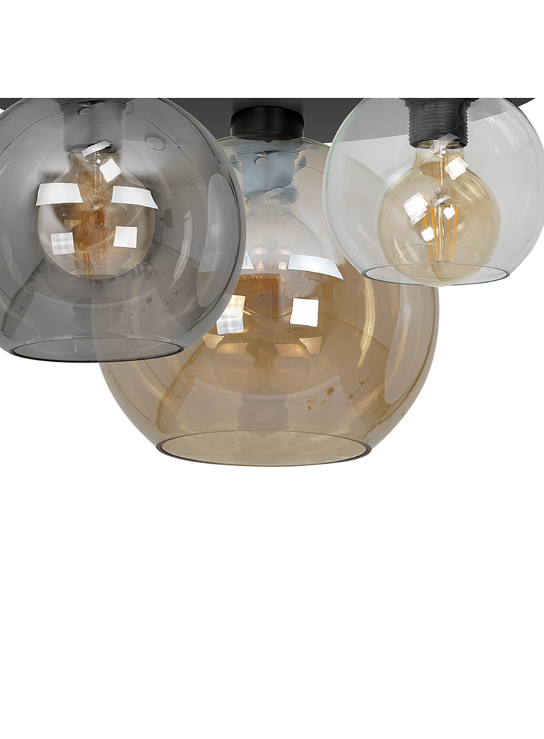 Milagro plafon Sofia Mix 3xE27 czarny MLP6589