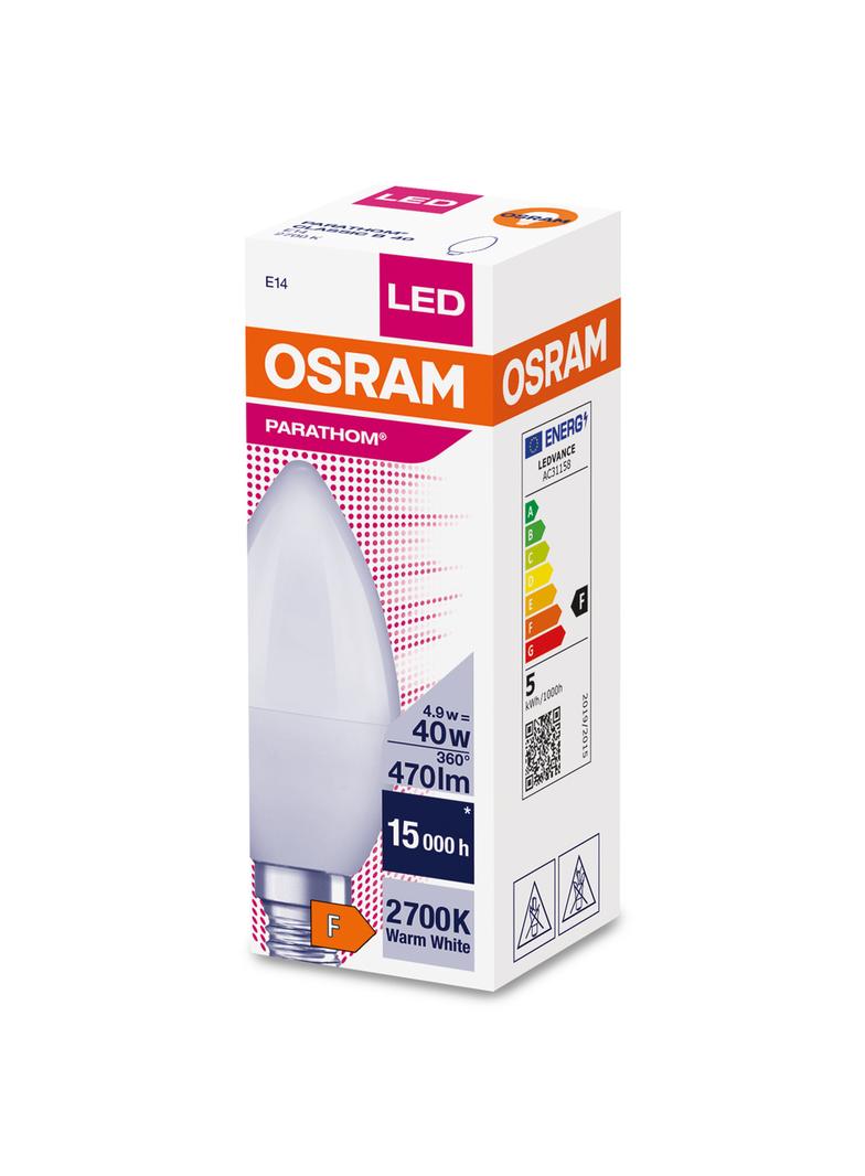 Lampa LED PARATHOM non-dim Classic B40 plastik 4,9W 827 E14