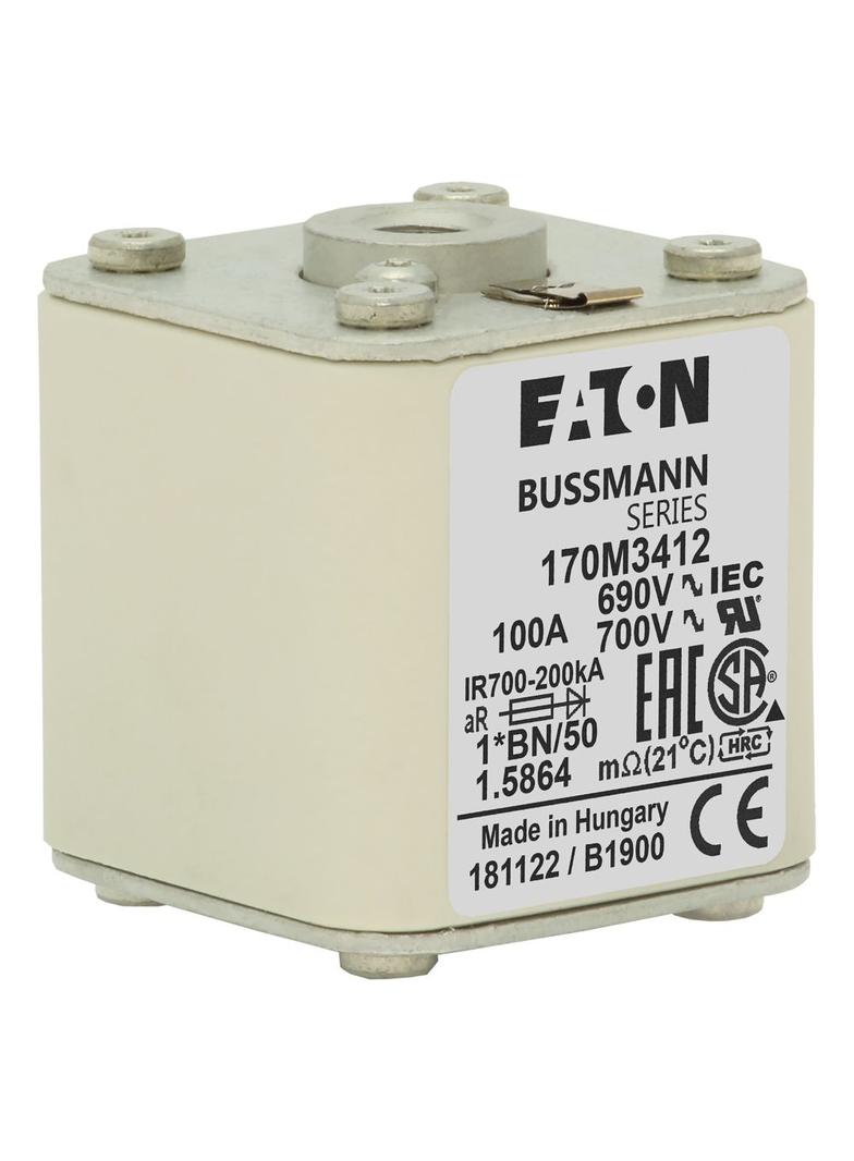 FUSE 100A 690V 1*BN/50 AR UC Wkładka szybka 100A AC 690V rozmiar 1 45x59x51 mm aR I 170M3412 EATON