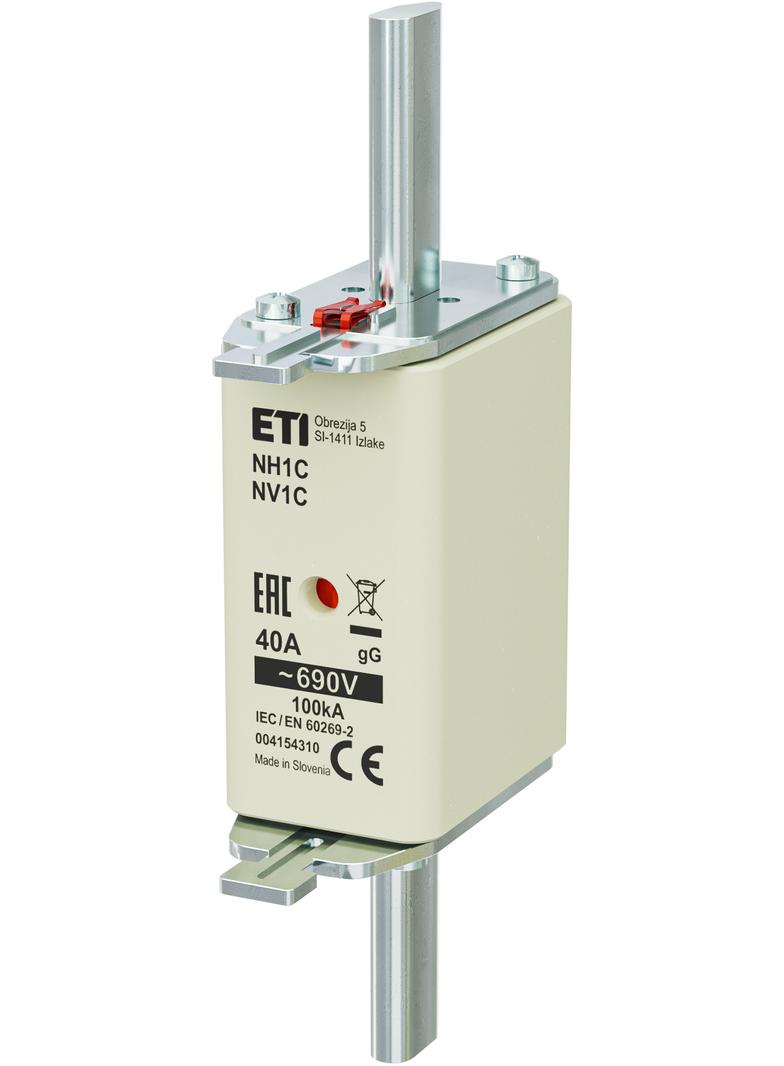 Wkładka topikowa NH zwłoczna KOMBI NH1C gG 40A 690V 004184310 ETI