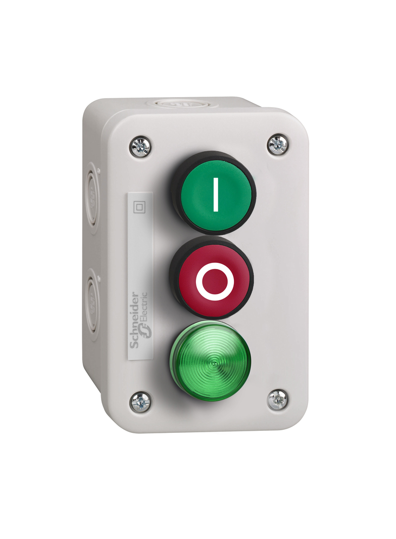 Harmony XALE Stacja kontrolna z zielonym przyciskiem 1Z+ czerwony przycisk 1R+zielona lampka LED 230-240V XALE33V1M Schneider
