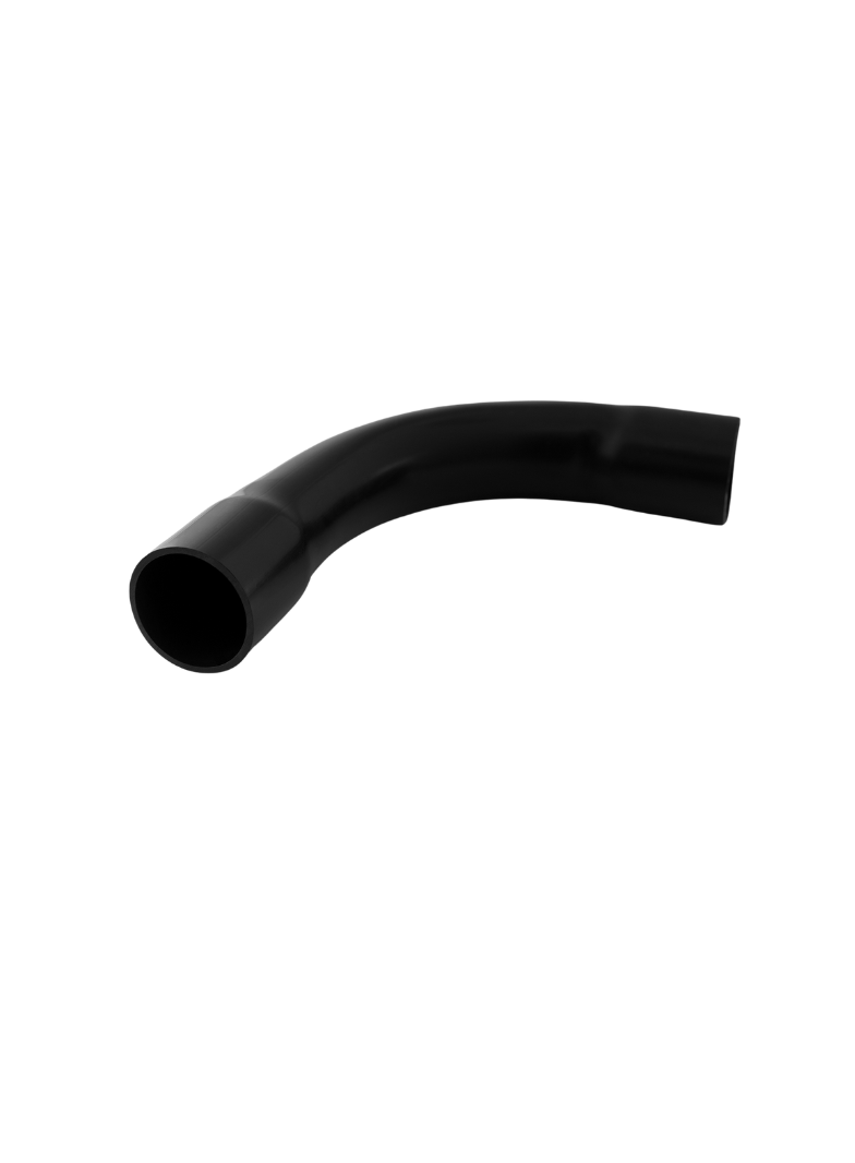 Kolanko dwukielichowe czarne 75 ZRPS-UV-2-KIEL