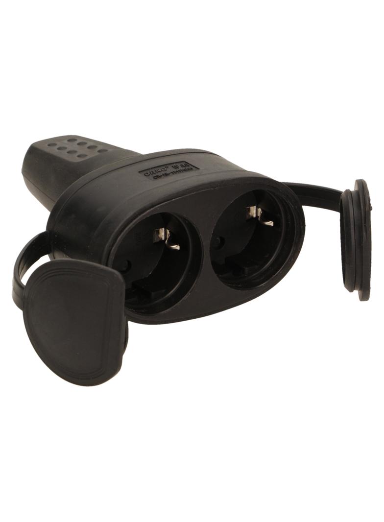 Bryzgoszczelne podwójne gniazdo gumowe IP44 wersja Schuko 16A 230V OR-AE-13117(GS) ORNO