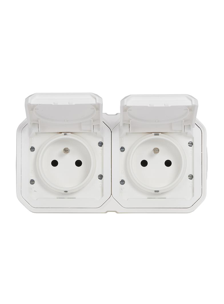 NOWE PLEXO - GNIAZDO 2X2P+Z POZIOME KOMPLET NATYNKOWY 16 A - 250 V BIAŁE 069778L LEGRAND