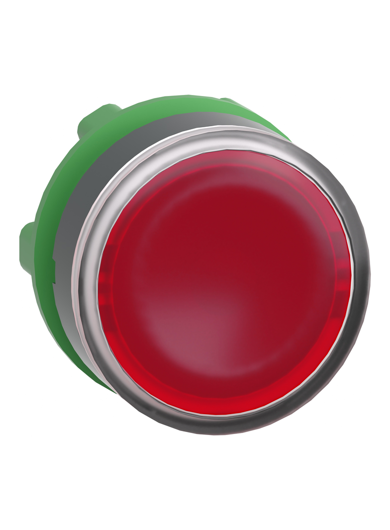 Harmony XB5 Główka przycisku płaskiego z samoczynnym powrotem, LED, czerwona plastikowa