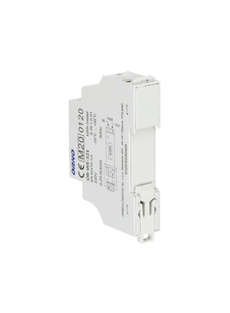 1-fazowy licznik energii elektrycznej 40A MID wyjście impulsowe podświetlenie 1 moduł DIN TH-35mm OR