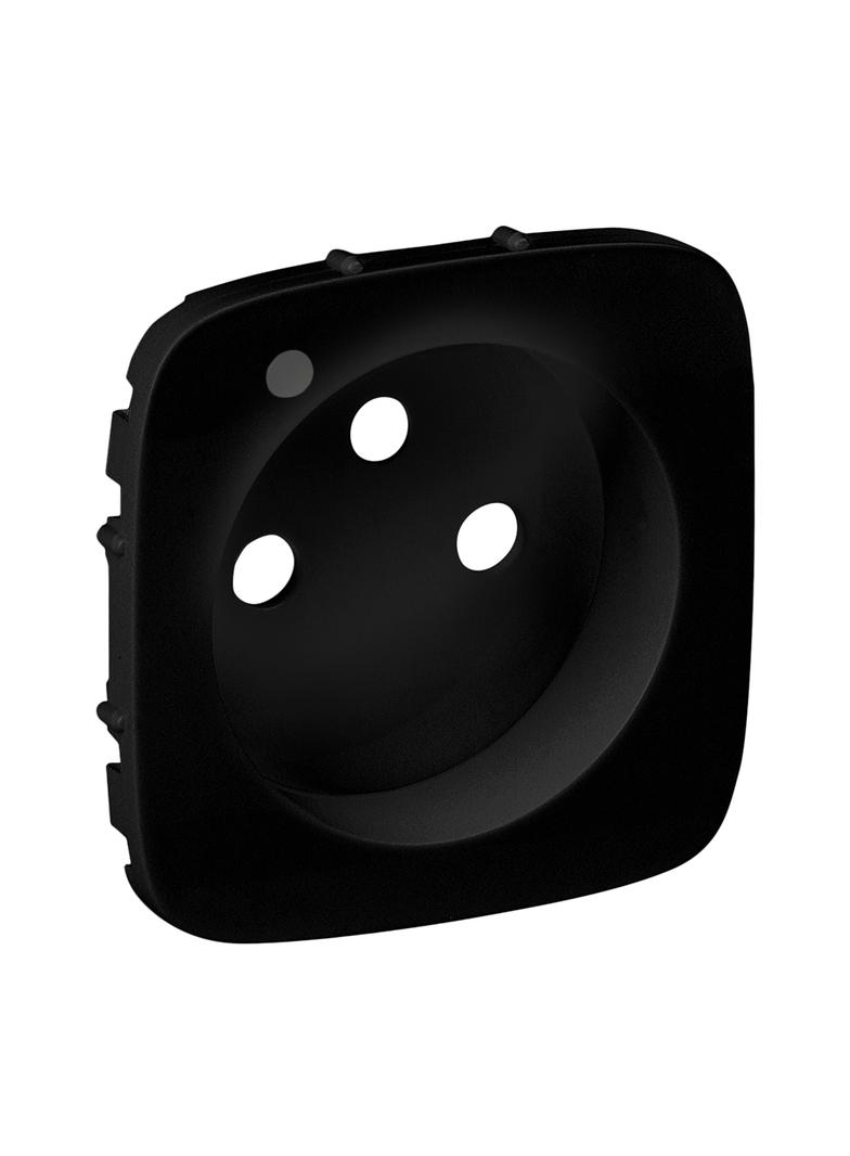 VALENA ALLURE - PLAKIETKA CZARNA GNIAZDA 2P+Z Z PODŚWIETLENIEM LED, Legrand