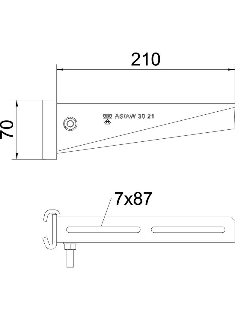 AS 30 21 FT, Wysięgnik do wieszaka