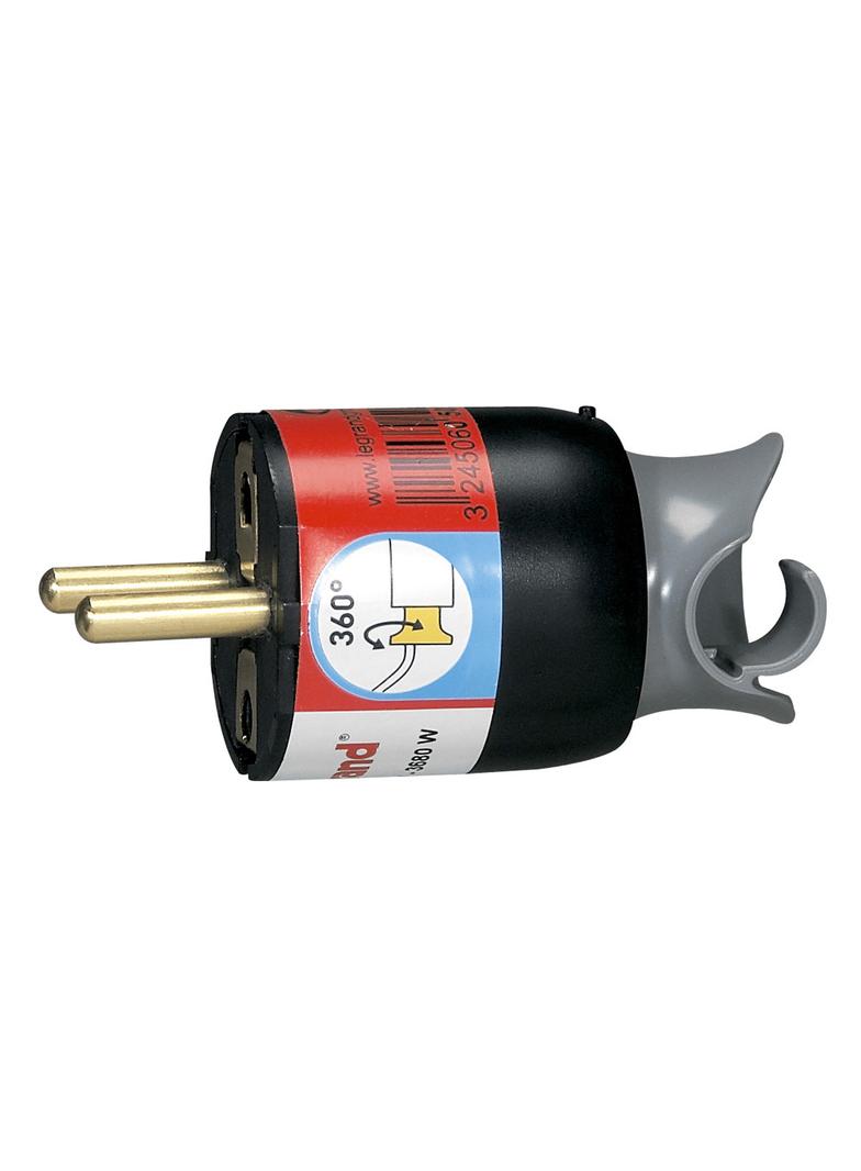 Wtyczka 2P+Z 16A Plastikowa Czarna Obrotowa Helmo 050173 LEGRAND