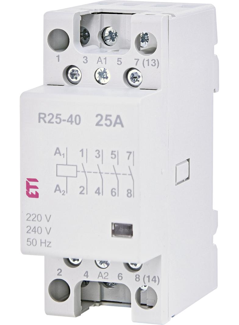 R 25-40 230V STYCZNIK MODUŁ.25A 4 STYKI ZWIERNE (2 MOD.4 BIEG.)