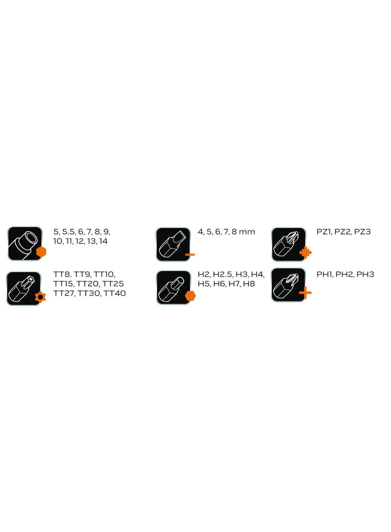 Klucze nasadowe 1/4", zestaw 41szt