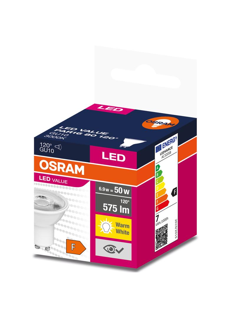 Lampa LED VALUE non-dim PAR16 80 120° 6,9W 830 230V GU10