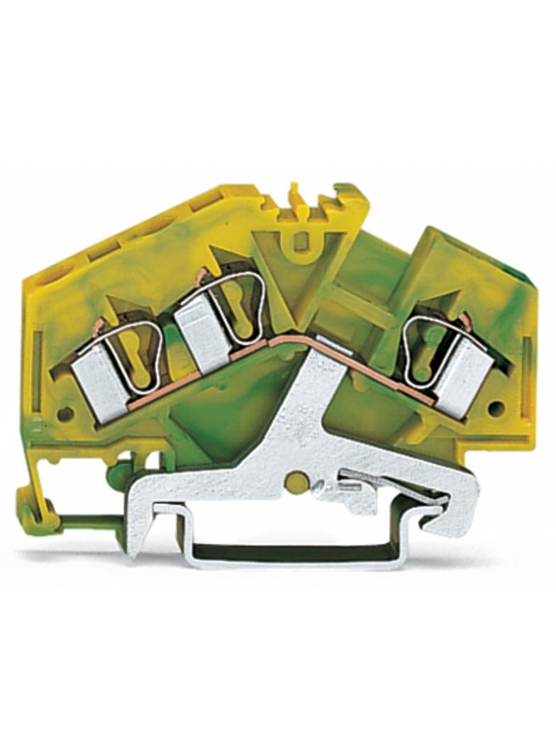 Złączka szynowa PE 3‑przewodowa 4mm2 żółto‑zielona 281‑637 /100szt./ WAGO
