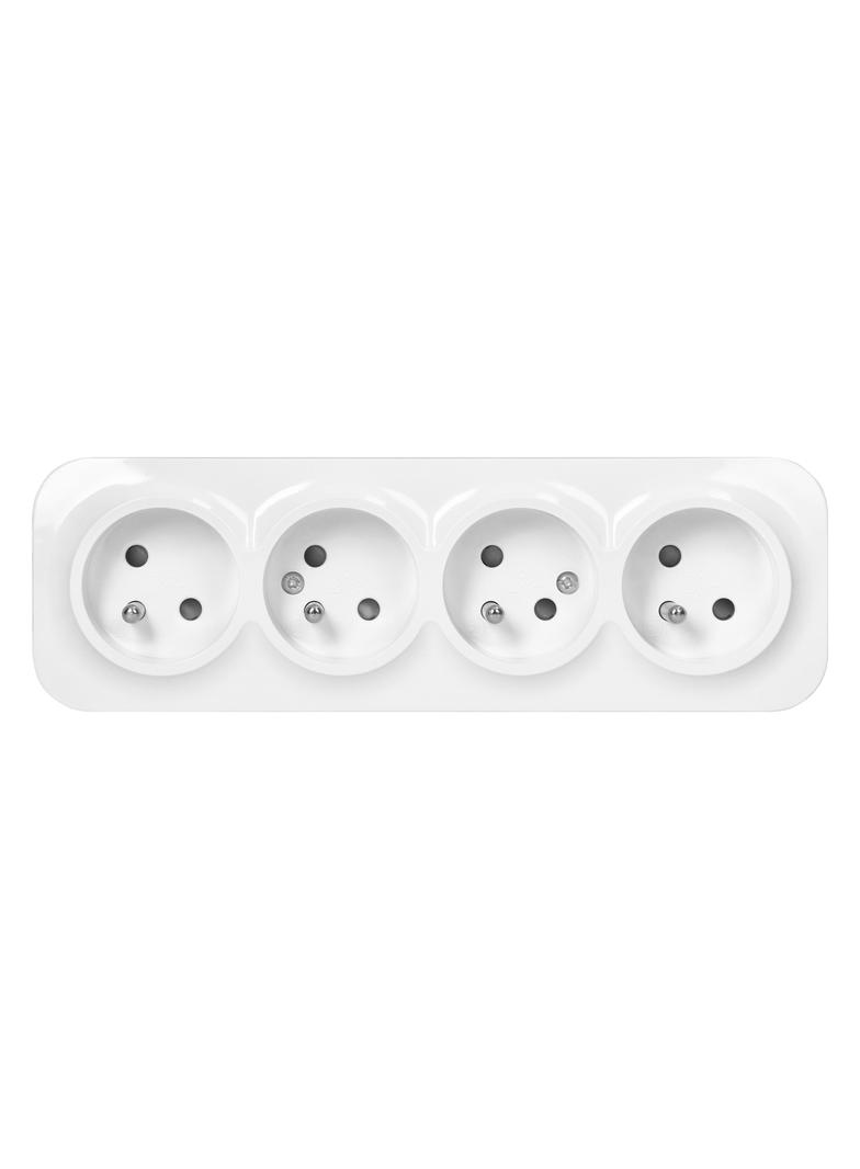Gniazdo poczwórne natynkowy ToDo 2P+Z IP20, 16A, 230V AC, 16A, 230V AC, biały