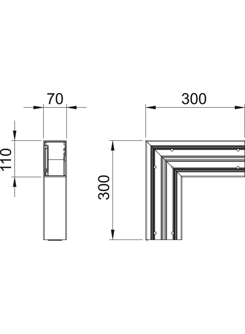 GK-F70110LGR, Naroże płaskie 70X110 J.SZ.