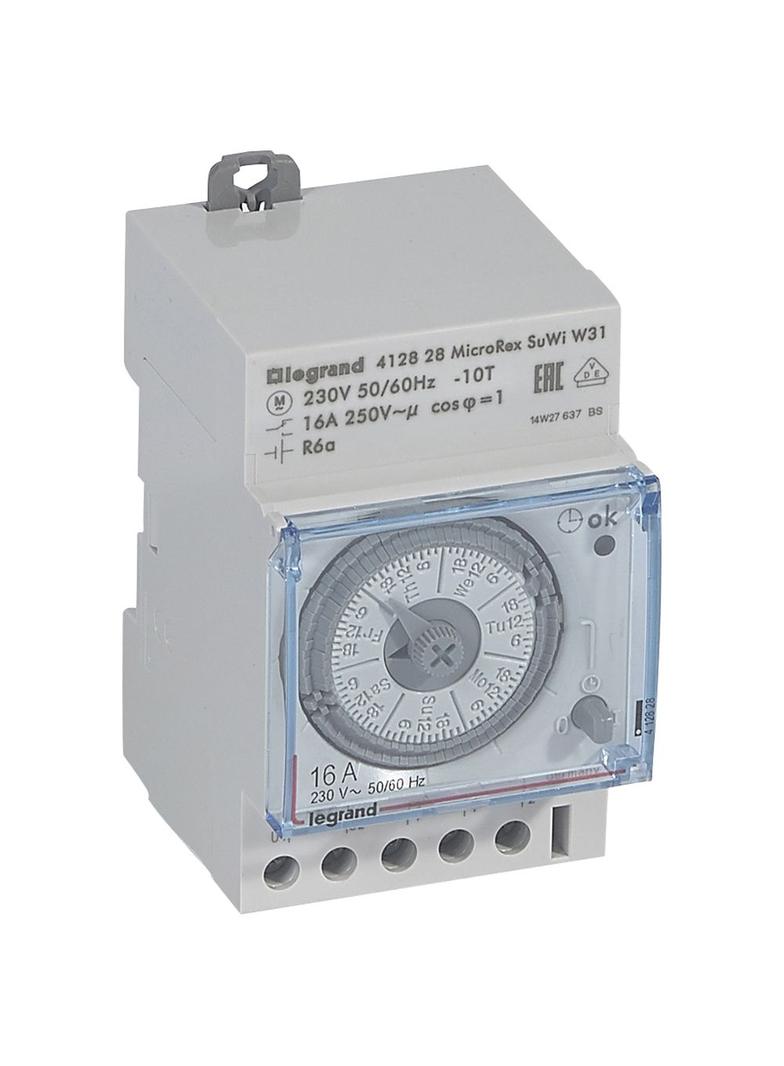 PROGRAMATOR ANALOGOWY TYGODNIOWY PLUG&PLAY W31 SU/WI, NAPĘD KWARCOWY, Legrand