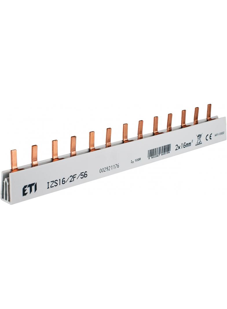Szyna łączeniowa sztyftowa 2P 100A 16mm2 (56 mod.) IZS16/2F/56 002921176 ETI