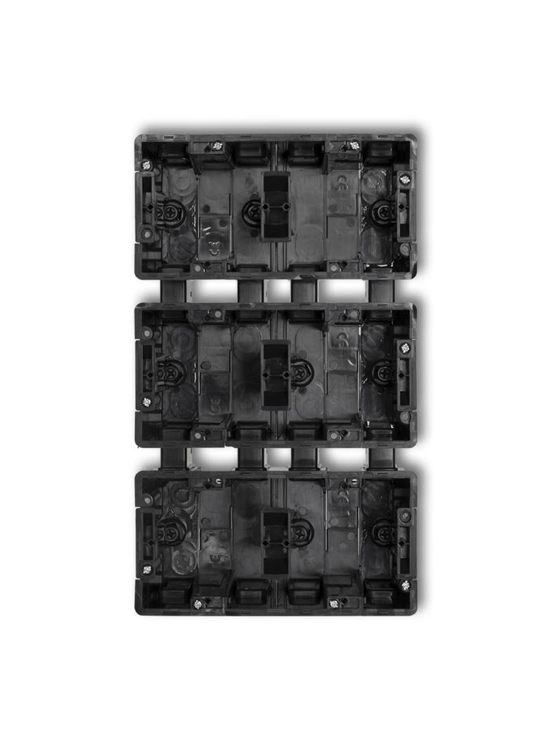 DECO Puszka instalacyjna podtynkowa 6 krotna (2 poziom, 3 pion) czarna