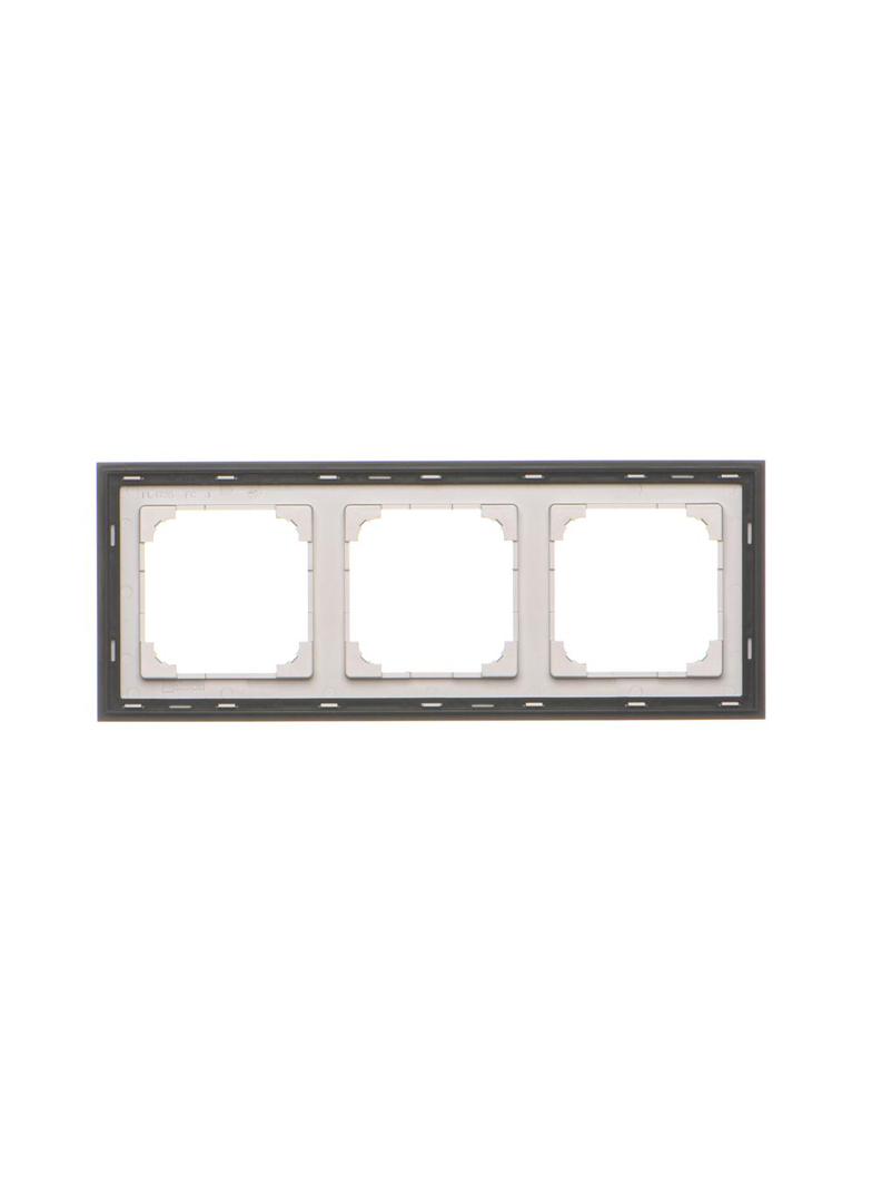Simon 55 Ramka potrójna 3-krotna DUO Aluminium podstawa czarna TRD3.149/143 KONTAKT