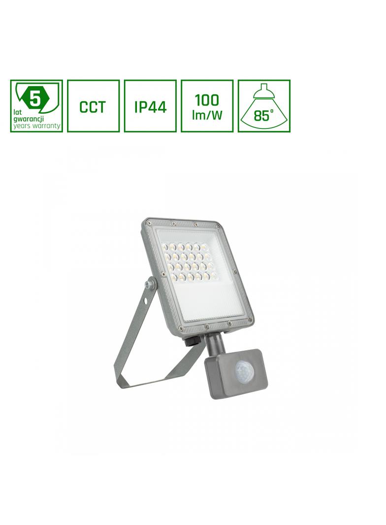 NOCTIS MAX CCT NAŚWIETLACZ 20W CCT 230V IP44 217x131x53mm SZARY CZUJNIK RUCHU 5 LAT GWARANCJI