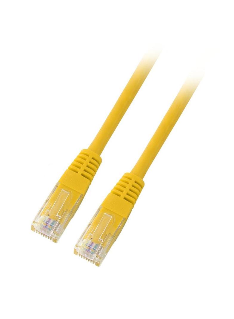 Patchcord RJ45 U/UTP kat. 5e PVC CCA żółty 1m