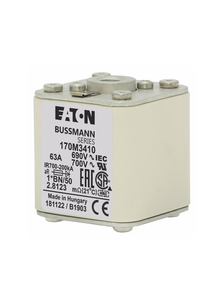 FUSE 63A 690V 1*BN/50 AR UC Wkładka szybka 63A AC 690V rozmiar 1 45x59x51 mm aR IEC 170M3410 EATON