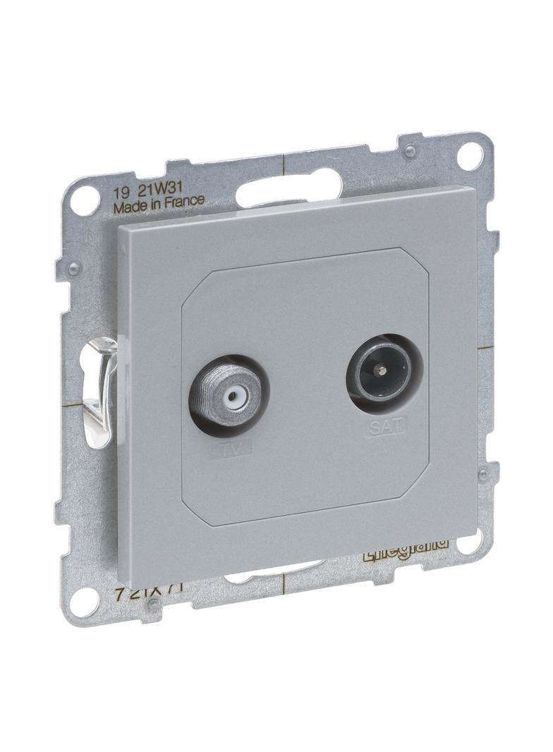 SUNO - Gniazdo TV-R-SAT - końcowe - 2 przewody - 1.5 dB, Aluminium, Legrand