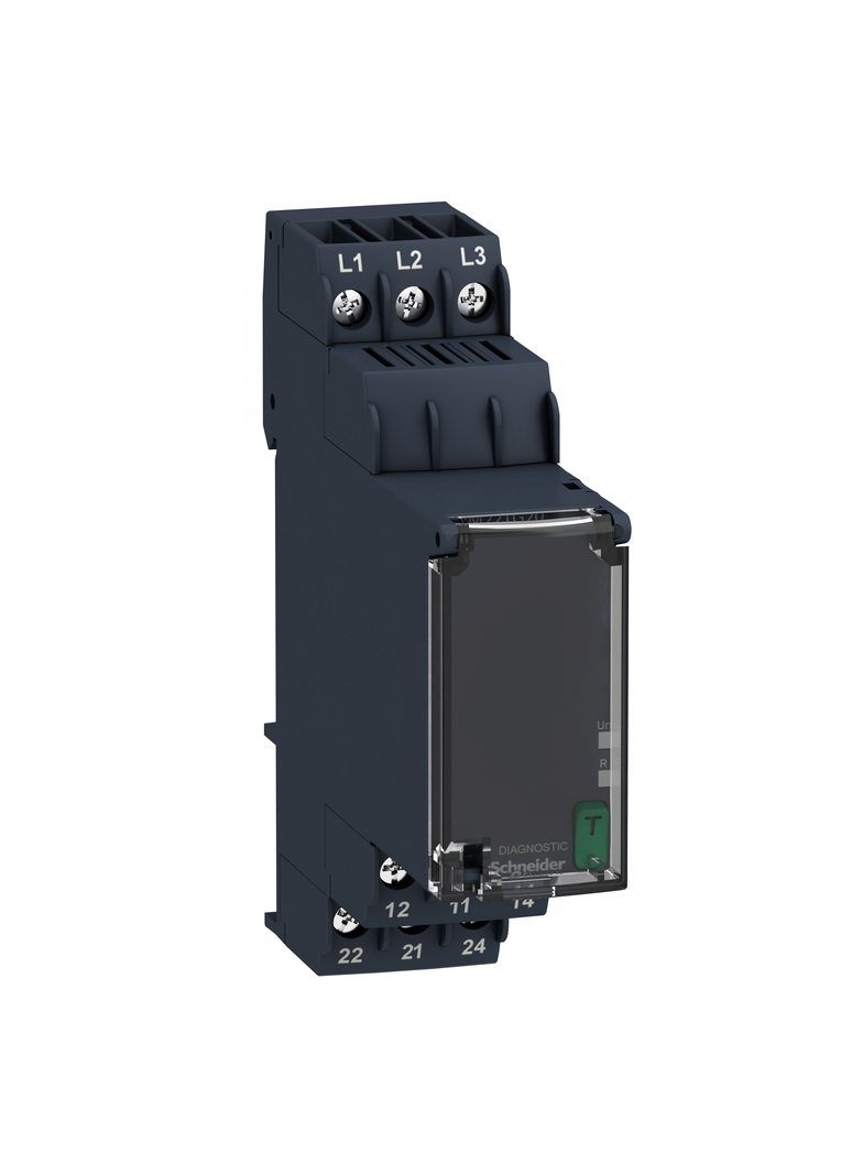Zelio Control Przekaźnik kontroli 3 fazowy, 183 528V AC, styk 2C/O