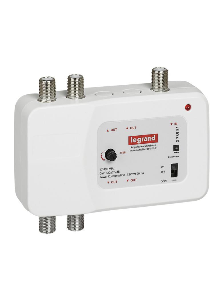 WZMACNIACZ UHF + VHF 862 MHZ 1 WEJŚCIE - 4 WYJŚCIA, Legrand