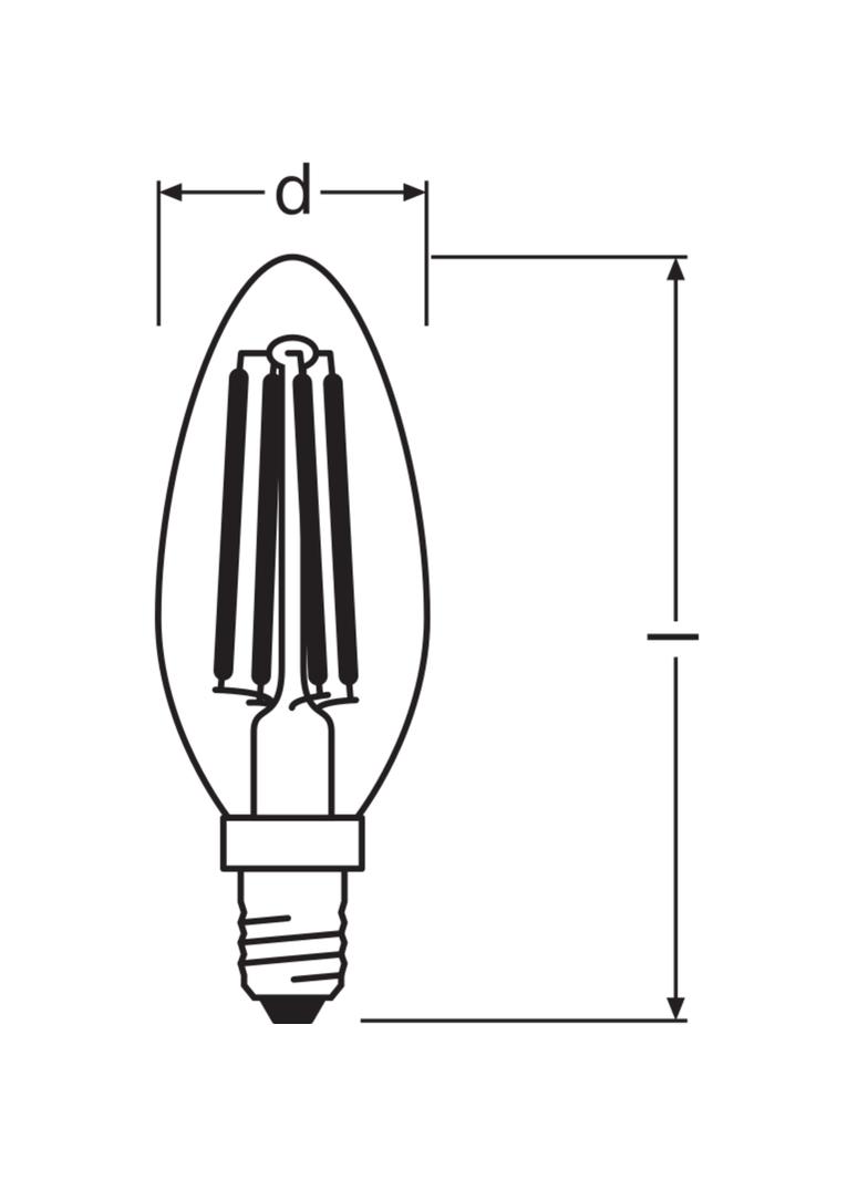 Żarówka LED x2 B35 Świeczka E14 4W = 40W 470lm 4000K Neutralna 300° Retrofit Filament CLASSIC Osram