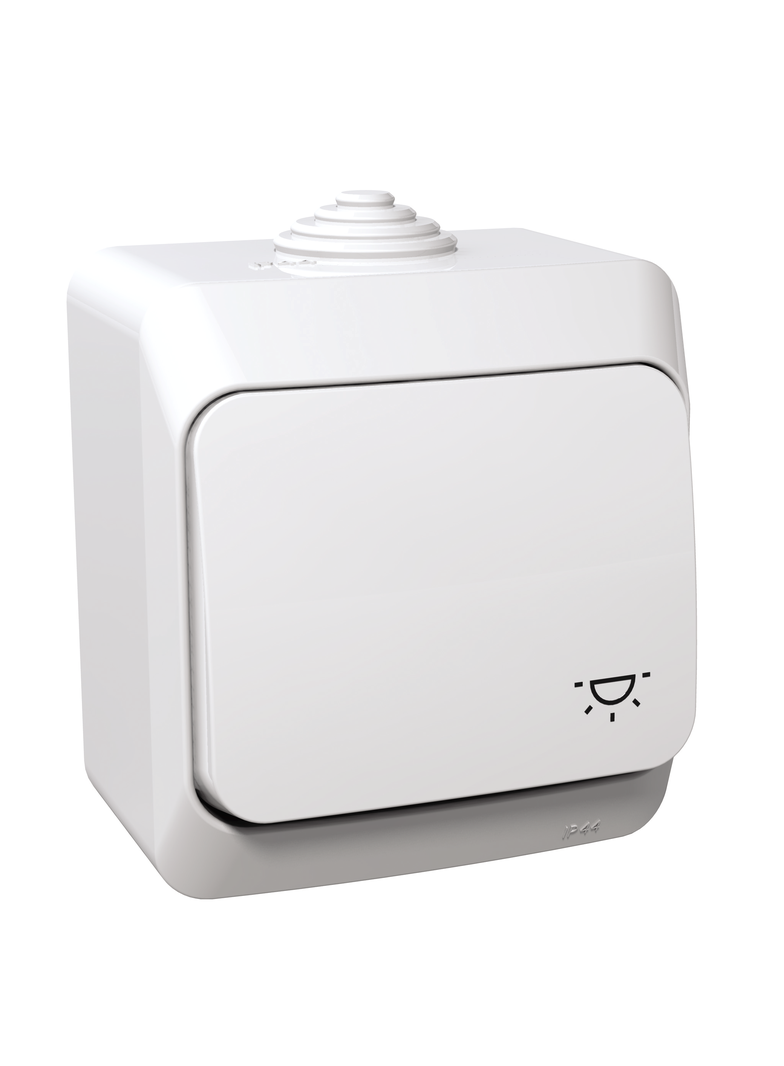 Cedar Plus przycisk natynkowy /światło/ IP44 biały WDE000513 Schneider