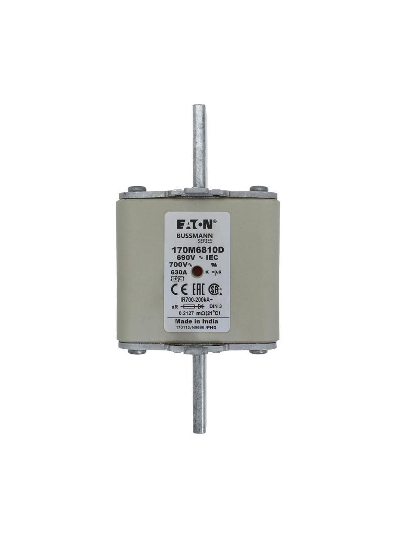 630A 690V aR DIN 3 HSDNH FUSE Wkładka szybka 630A AC 690V DIN 3 aR DIN IEC podwójny wskaźni 170M6810
