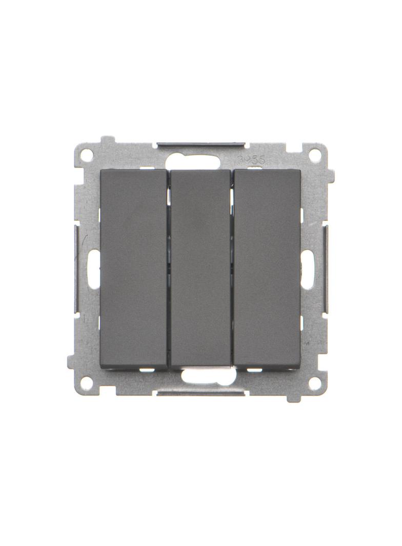 Simon 55 Przycisk zwierny potrójny szybkozłączka Grafitowy mat