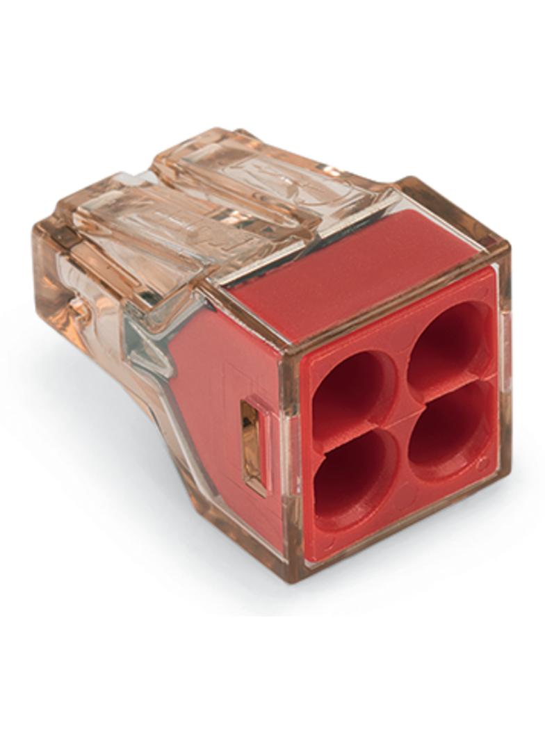 złączka do puszek instalacyjnych 4 x 4mm2 brązowo-przezr./czerwona