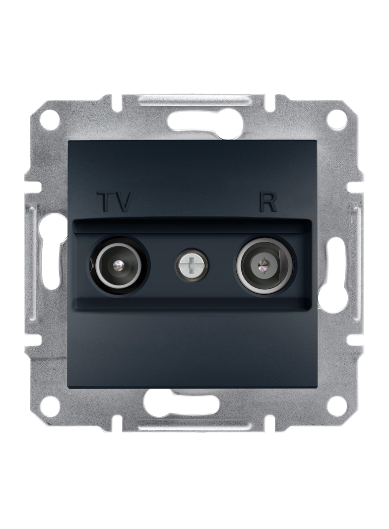 Asfora, gniazdo RTV końcowe 1dB, bez ramki, antracyt