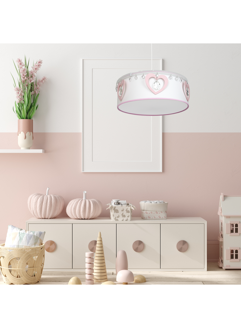 Milagro lampa wisząca Heart E27 biało/różowa MLP8278