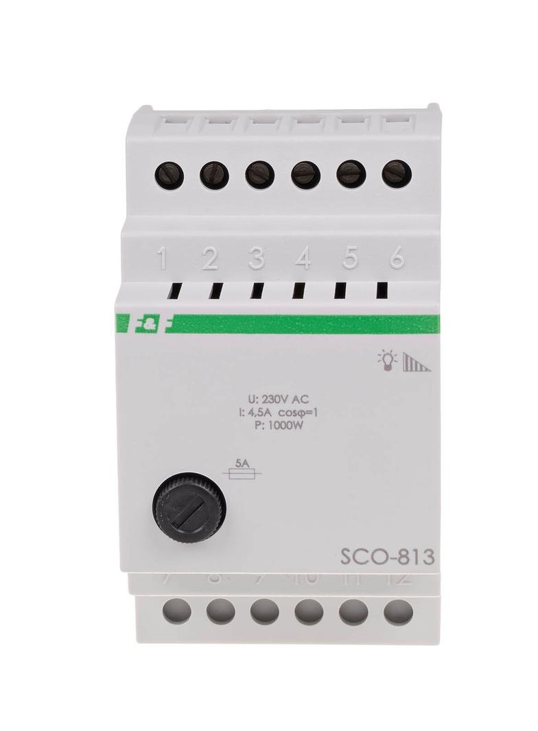 Ściemniacz oświetlenia montaż na szynie DIN zasilanie 230V AC 1000W SCO-813 F&F
